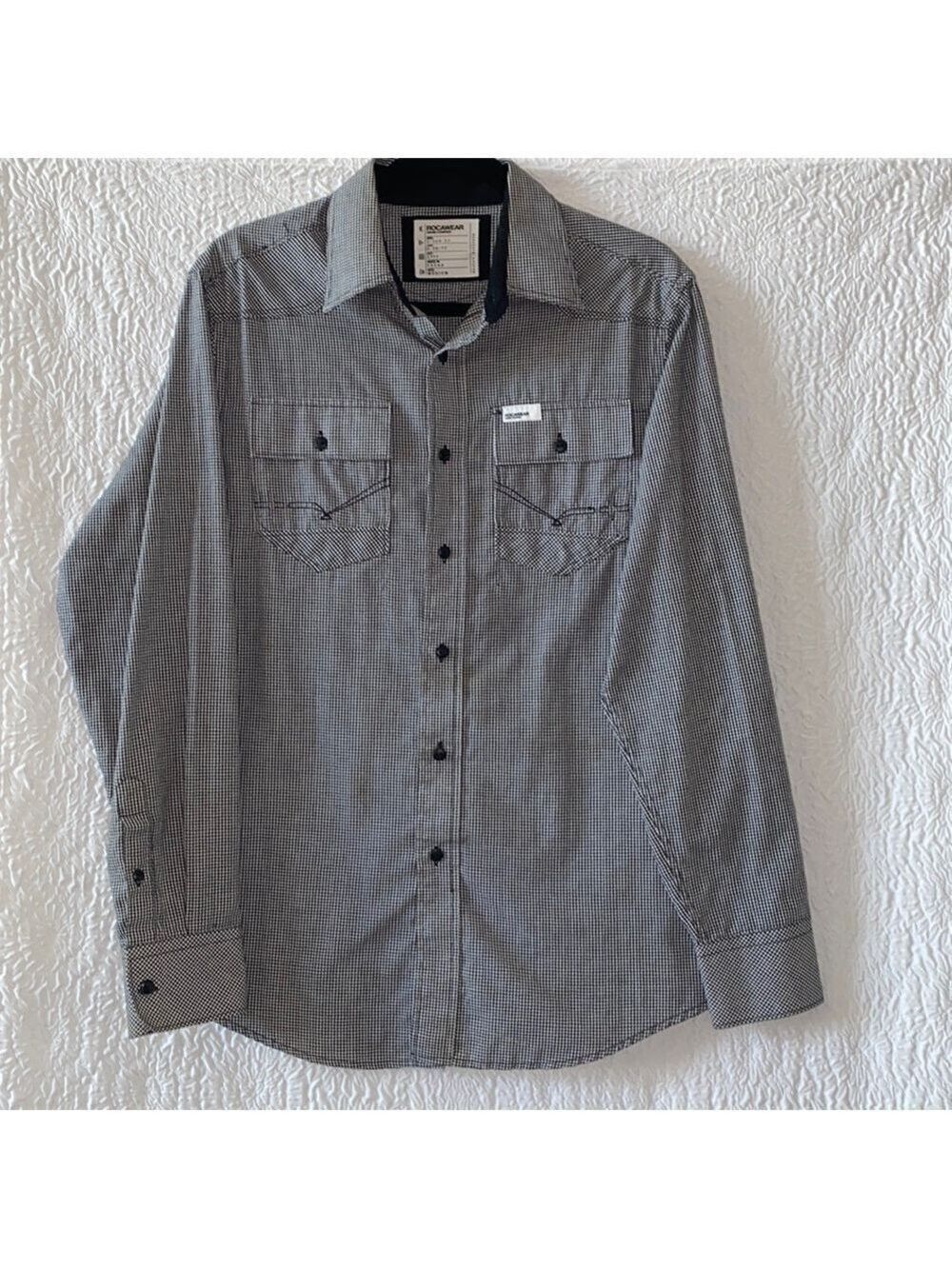 Rocawear Checkered Long Sleeve Button Down Shirt